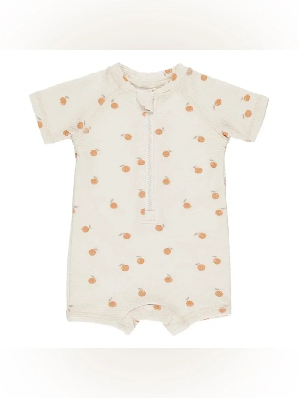 NWT QUINCY MAE ZIP RASHGUARD ONE-PIECE ORANGES 12-18m